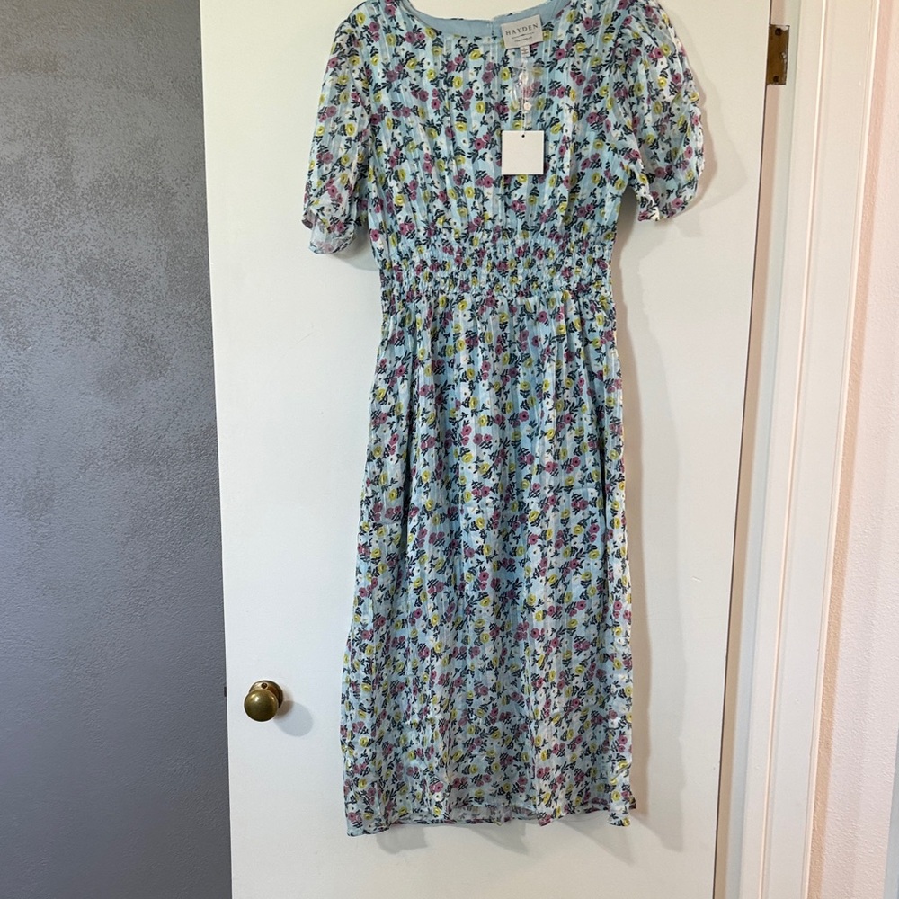 Hayden Light Blue Floral Midi Dress
